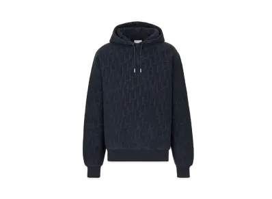 Dior Dior Oblique Relaxed-Fit Hooded Sweatshirt Terry Cotton Jacquard "Navy Blue"