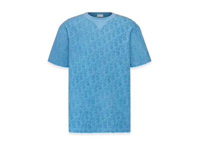 Dior Oblique Relaxed-Fit T-Shirt Terry Jacquard "Blue"
