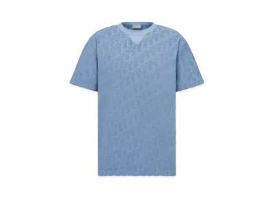 Dior Oblique Relaxed-Fit T-Shirt Terry Cotton Jacquard "Blue"