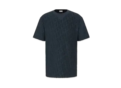 Dior Oblique Relaxed-Fit T-Shirt Terry Cotton Jacquard "Navy Blue"