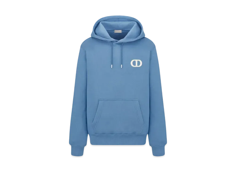 Dior Men's CD Icon Hooded Sweatshirt Cotton Fleece "Blue"