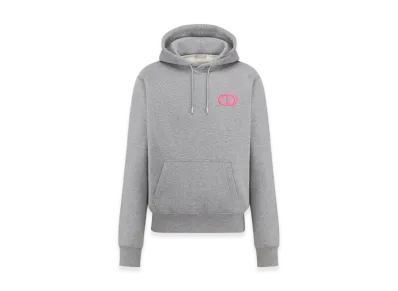 Dior Cotton Fleece CD Icon Hooded Sweatshirt "Gray"