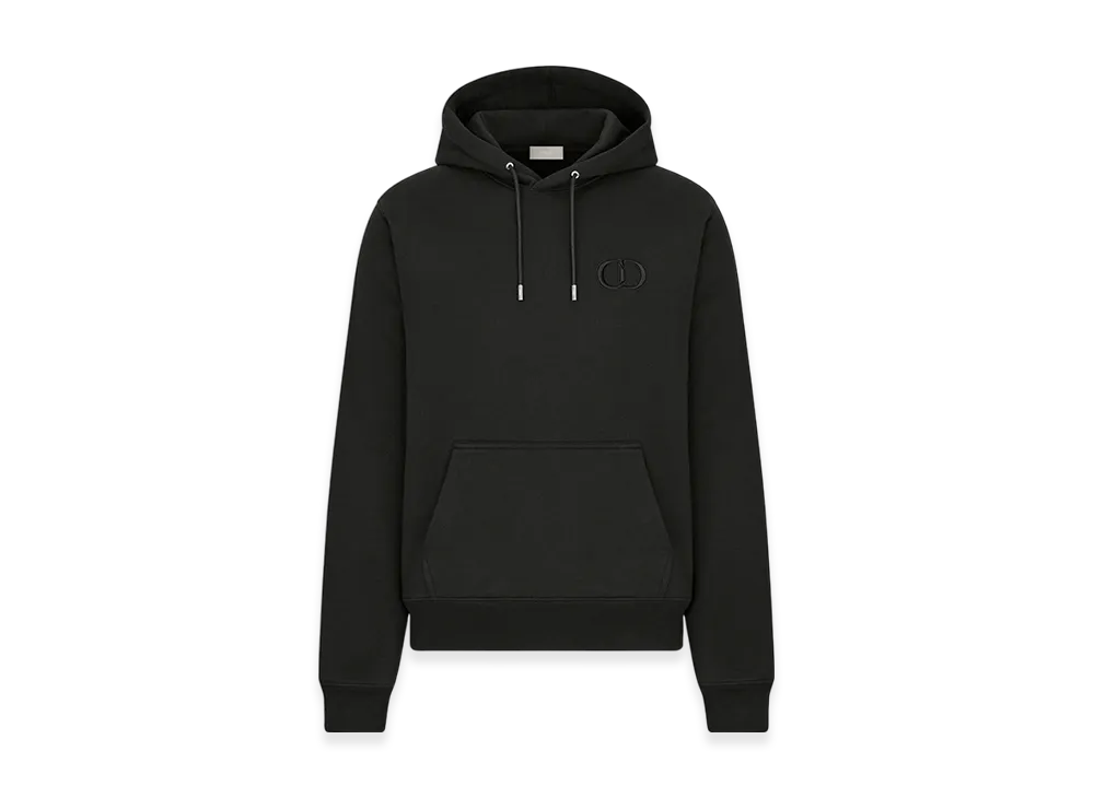 Dior CD Icon Hooded Sweatshirt with Zip Cashmere Jersey "Black"