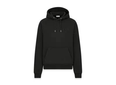 Dior CD Icon Hooded Sweatshirt with Zip Cashmere Jersey "Black"