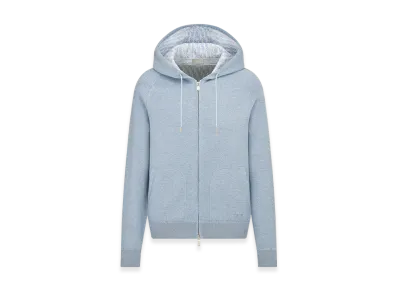 Dior Hooded Track Jacket Knit Cashmere "Blue"