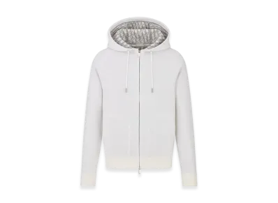 Dior Hooded Track Jacket Cotton Knit Cashmere "White"