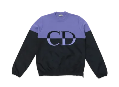 Dior Men's CD Logo Side Zip Knit Sweater "Purple/Black"