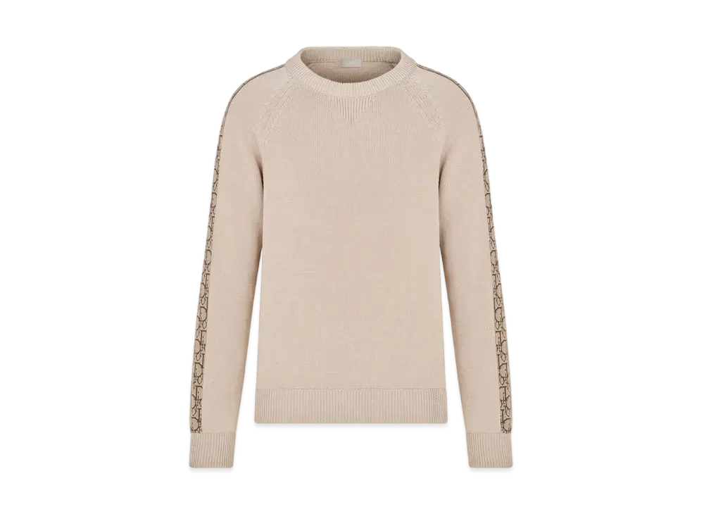 Dior Sweater with Dior Oblique Inserts Cotton Jersey "Beige"