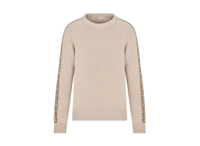 Dior Sweater with Dior Oblique Inserts Cotton Jersey "Beige"