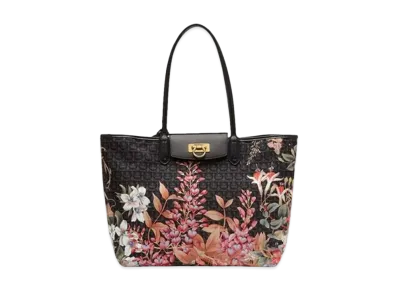 Salvatore Ferragamo Giardino Print Tote Bag (S) - Econyl Nylon "Black"