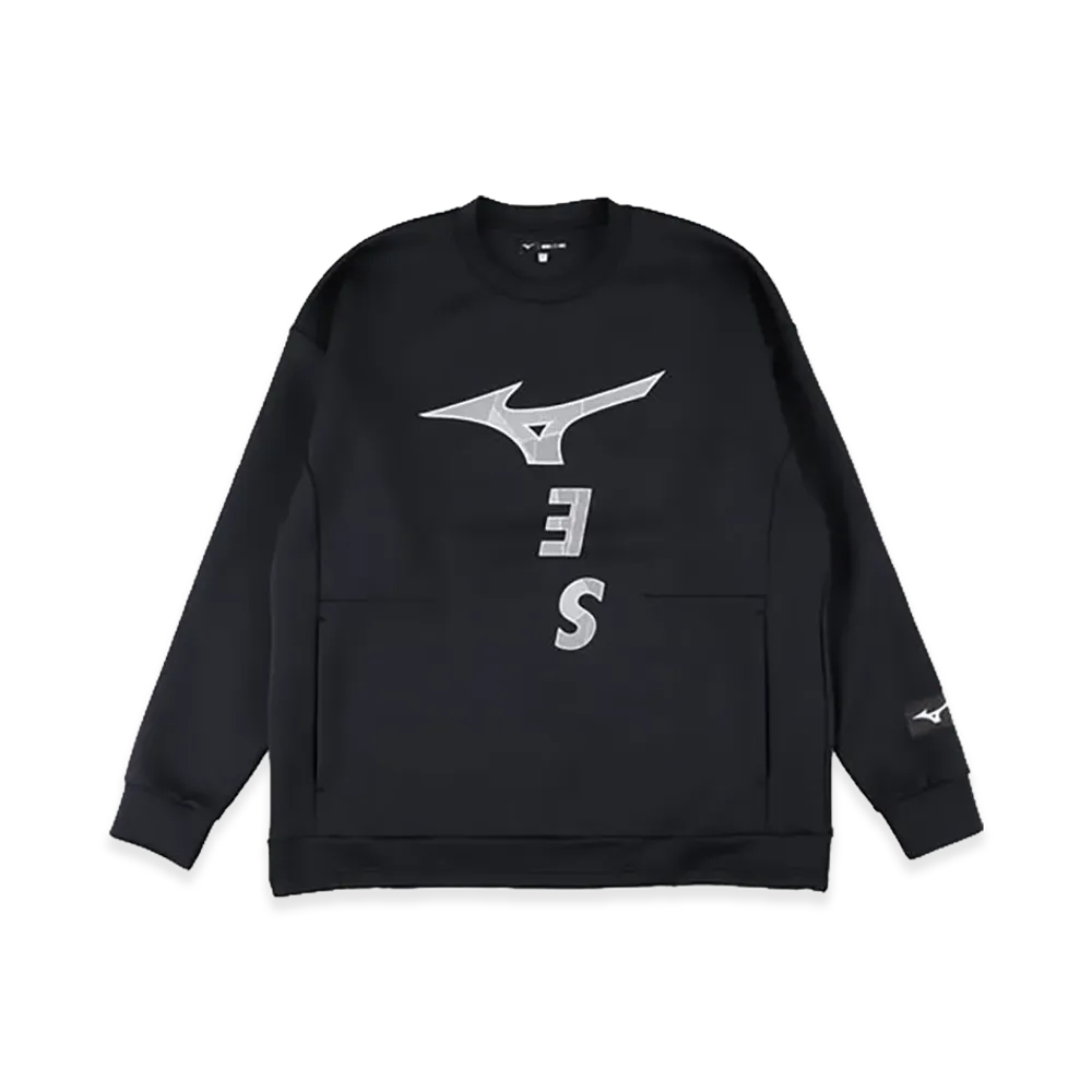WIND AND SEA x MIZUNO Loose Fit Crewneck Sweatshirt "Black"