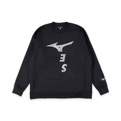 WIND AND SEA x MIZUNO Loose Fit Crewneck Sweatshirt "Black"