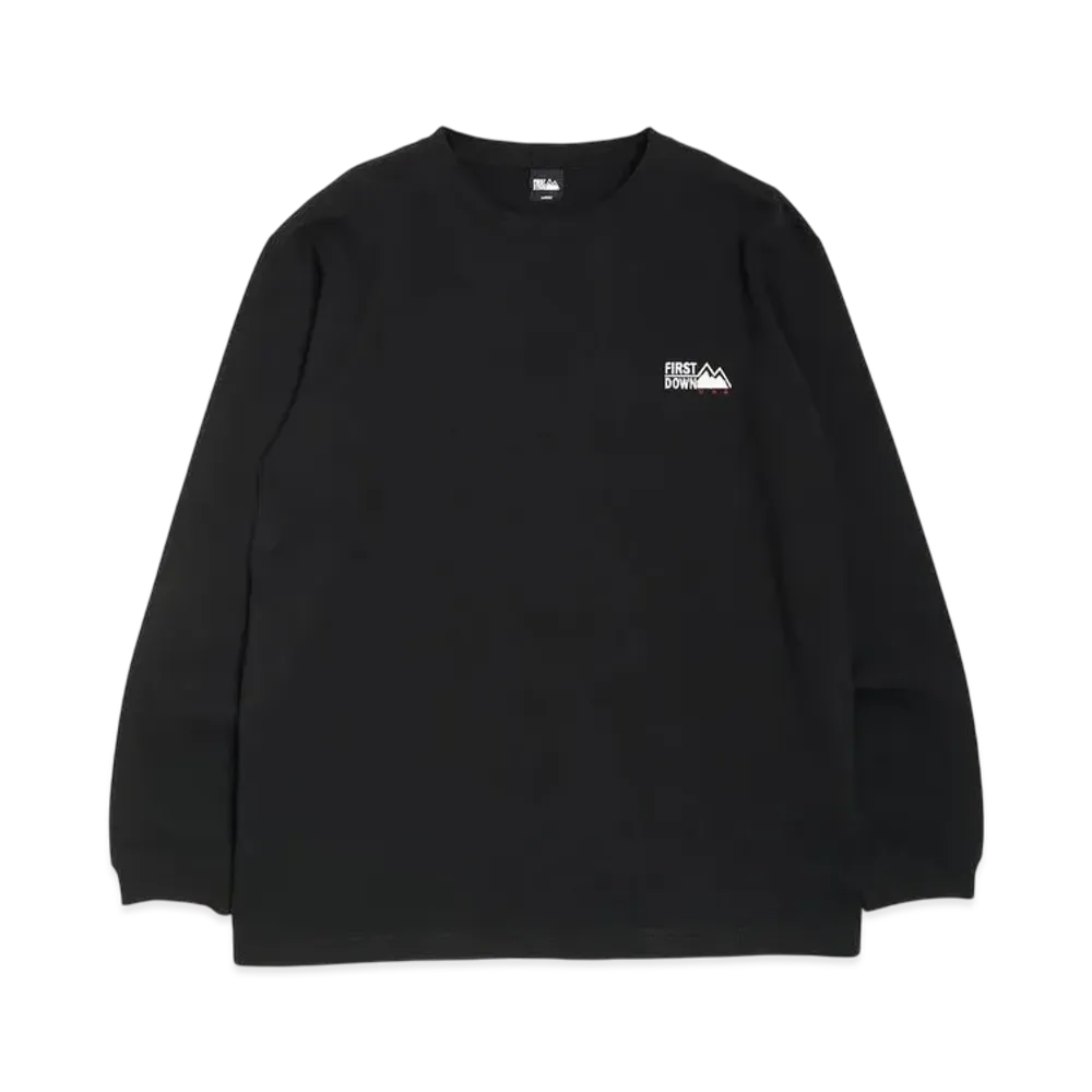 FIRST DOWN Logo L/S Tee Cotton Jersey "Black"