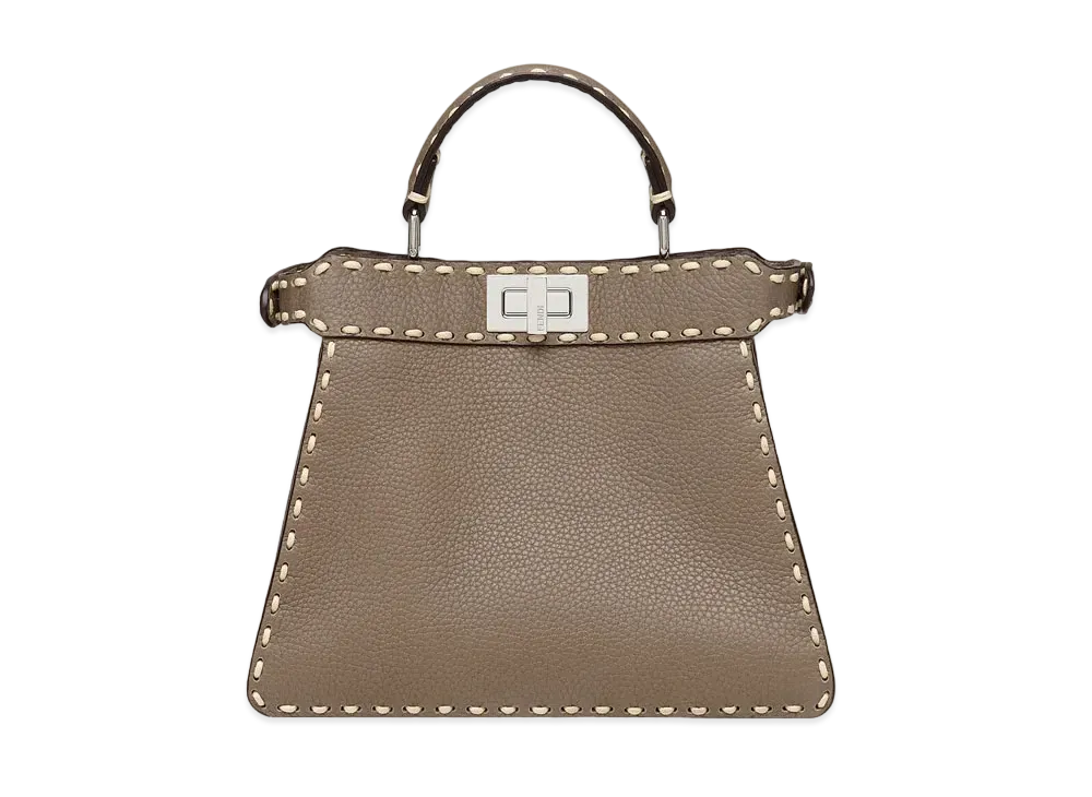 FENDI Peekaboo Iseeu Small Full Grain Leather Bag "Gray"