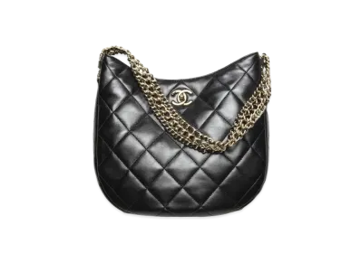 CHANEL Hobo Bag Lambskin "Black"