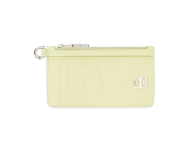 GIVENCHY 4G Zipped Cardholder in Box Leather "Avocado Green"