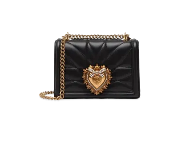 Dolce&Gabbana Devotion Crossbody Bag Small Matrasse Nappa Leather "Black"
