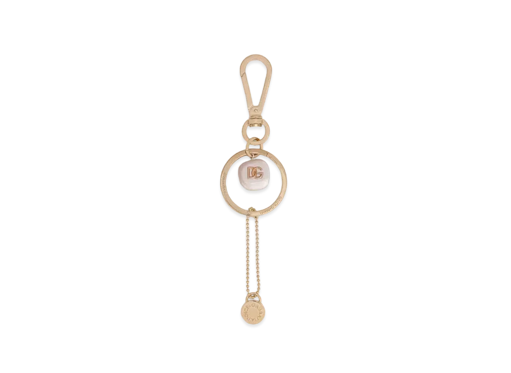 Dolce&Gabbana Key Holder Metal Logo Pearl "Gold"