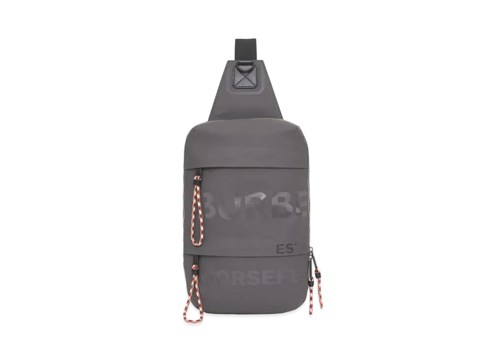 BURBERRY Horse Ferry Print Coating Canvas Backpack "Sepia Gray"