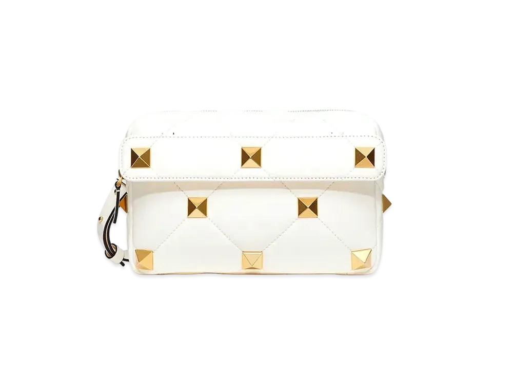Valentino Roman Studs Nappa Leather Crossbody Bag "Ivory"