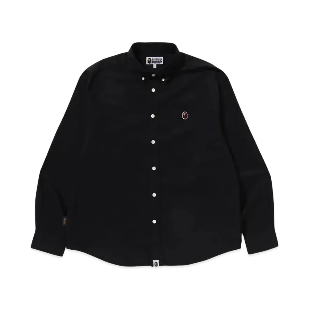 A BATHING APE One Point Oxford LS Shirt "Black"