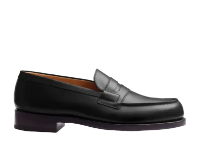 J.M.Weston Signature Loafer #180 D Box Calf "Black"11411011801T Monogram Rubber Sole