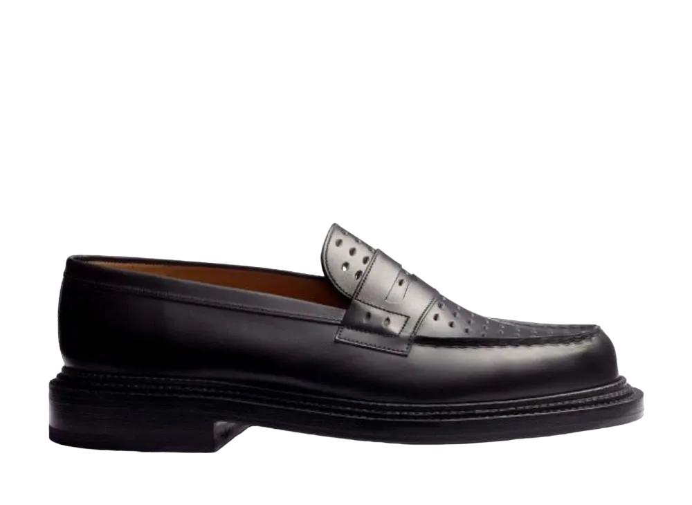J.M.Weston Perforated Triple Sole Loafer #288 D Box Calf