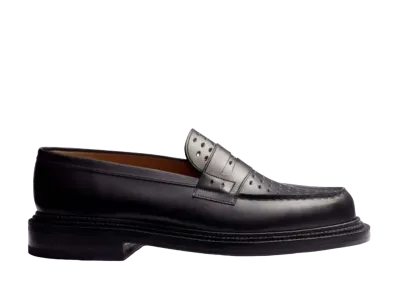 J.M.Weston Perforated Triple Sole Loafer #288 D Box Calf "Black"11411012884F Triple Leather Sole