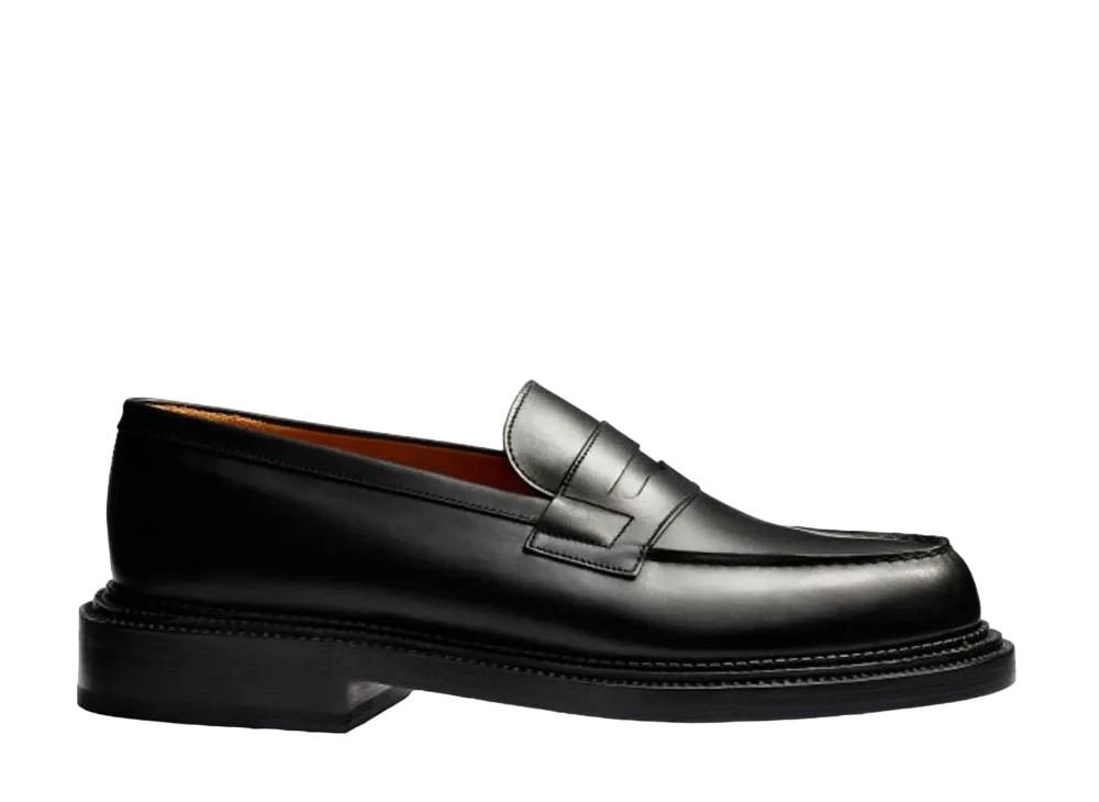 J.M.Weston Triple Sole Loafer #385 D Box Calf "Black"11411013854F Triple Leather Sole