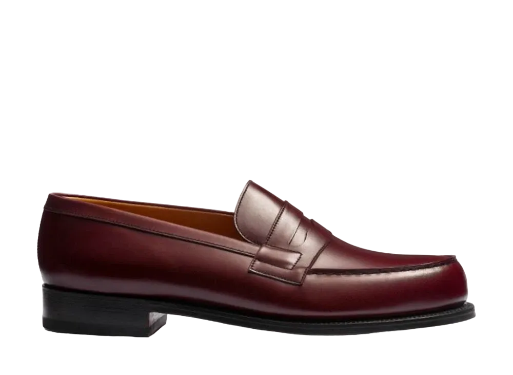 J.M.Weston Signature Loafer #180 D Box Calf "Toucan Burgundy" 11411281801F Single Leather Sole