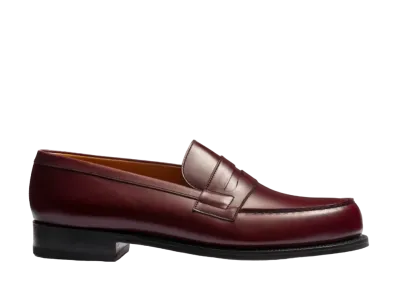 J.M.Weston Signature Loafer #180 D Box Calf "Toucan Burgundy" 11411281801F Single Leather Sole