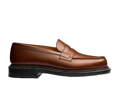 J.M.Weston Triple Sole Loafer #385 D Box Calf "Tan Brown"11411823854F Triple Leather Sole