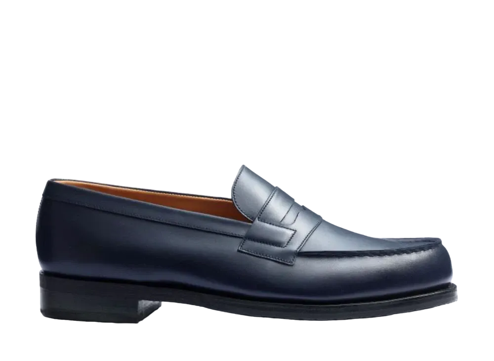 J.M.Weston Signature Loafer #180 D Box Calf "Blue Essential"1141FFG1801T Monogram Rubber Sole