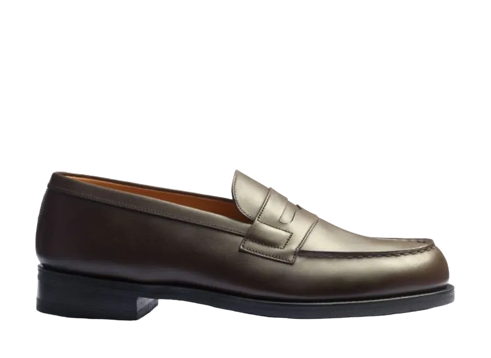 J.M.Weston Signature Loafer #180 D Box Calf "Bronze"1141FFT1801T Monogram Rubber Sole