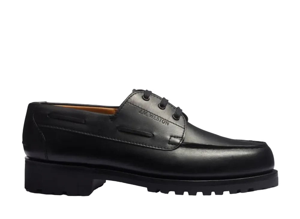J.M.Weston Yachting Derby #690 D "Black" 1141FLZ6901D One Block Rubber Sole