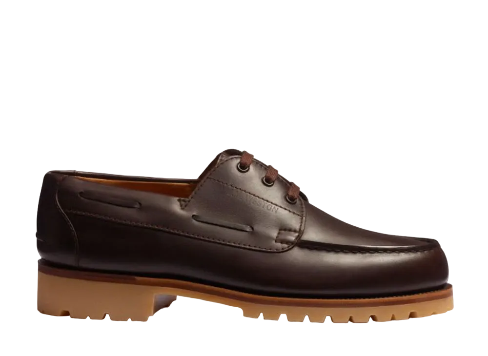 J.M.Weston Yachting Derby #690 D "Dark Brown" 1141FMU6901D One Block Rubber Sole