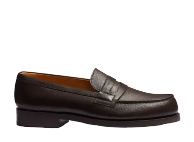J.M.Weston Signature Loafer #180 D Grain Calf "Coffee" 1141GAE1801T Monogram Rubber Sole