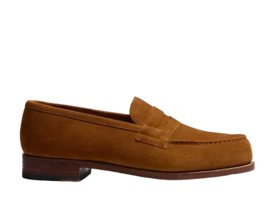 J.M.Weston Signature Loafer #180 D Suede Calf "Beachnut" 1141GBW1801F Single Leather Sole