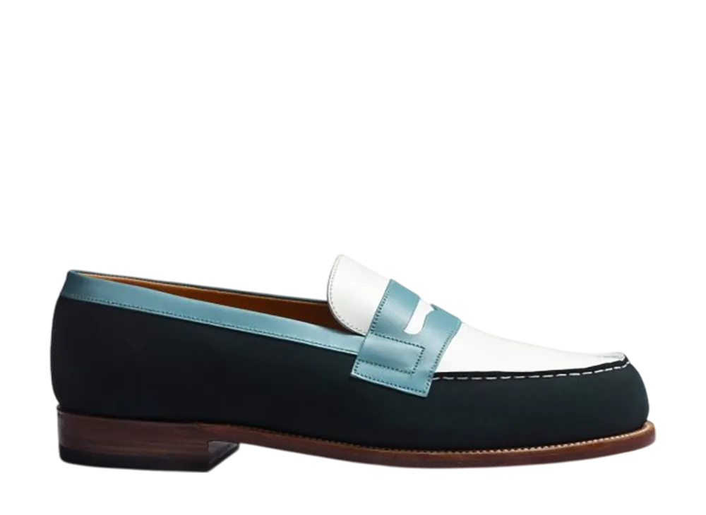 J.M.Weston Signature Loafer #180 "Green/White/Campanule"