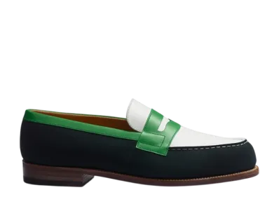 J.M.Weston Signature Loafer #180 "Green/White/Electric Green"