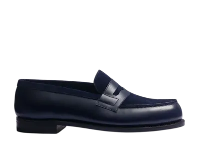 J.M.Weston Signature Loafer #180 "Navy Box Calf & Suede"