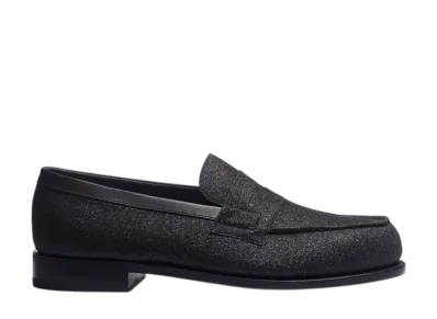 J.M.Weston Signature Loafer #180 "Black Glitter Goatskin"