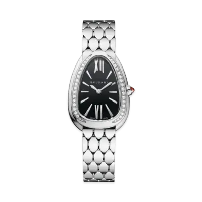 BVLGARI Serpenti Seduttori Watch Diamonds "Silver/Black"