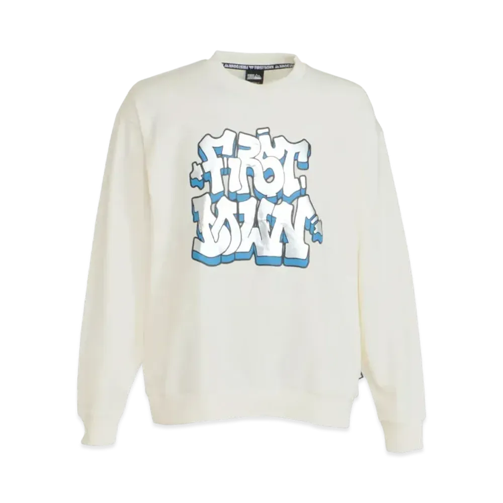 FIRST DOWN GRAPHIC CREW SWEAT "Off White"