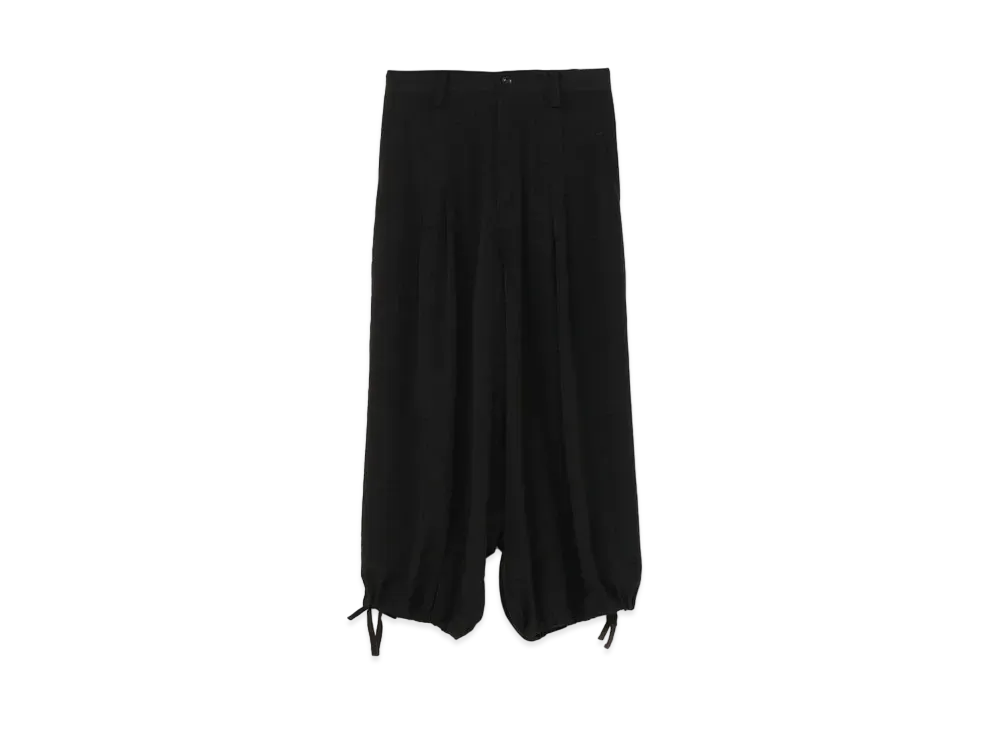 Yohji Yamamoto Y's TA/PE DE CHINE BACK TUCK PANTS "Black"