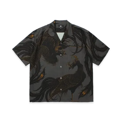 APHRODITEGANG GAKKIN x BUDSPOOL Kokuzuicho Hawaiian Shirt "Black"