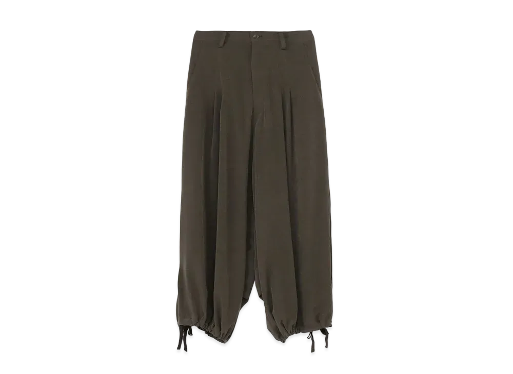Yohji Yamamoto Y's TA/PE DE CHINE BACK TUCK PANTS "Khaki"