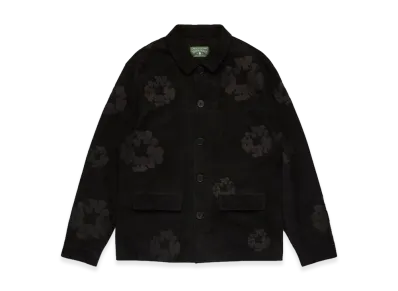 DENIM TEARS Cotton Wreath Suede Welding Jacket "Black"