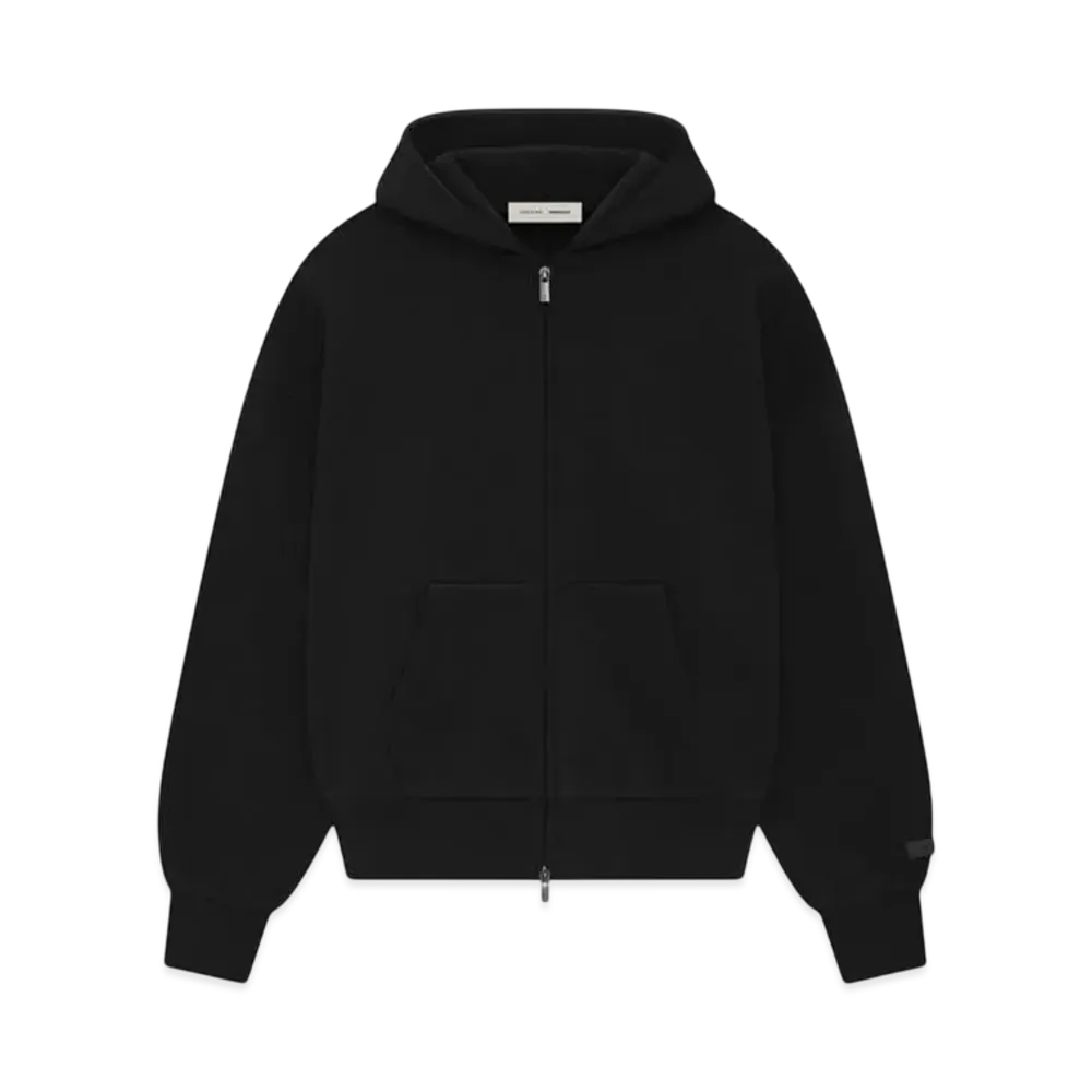 FEAR OF GOD ESSENTIALS Classic Full Zip-Up Hoodie "Jet Black"
