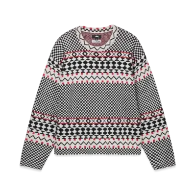 Stussy Jacquard Knit Crew "Black"